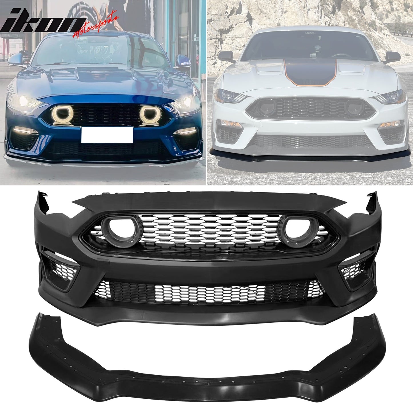 2018-2023 Ford Mustang 21+ Mach 1 Front Bumper Cover LED Grille W/ Lip