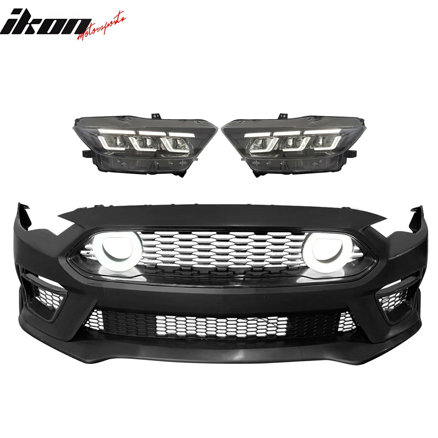 2018-2023 Ford Mustang Mach 1 Front Bumper Cover LED Grille Headlight