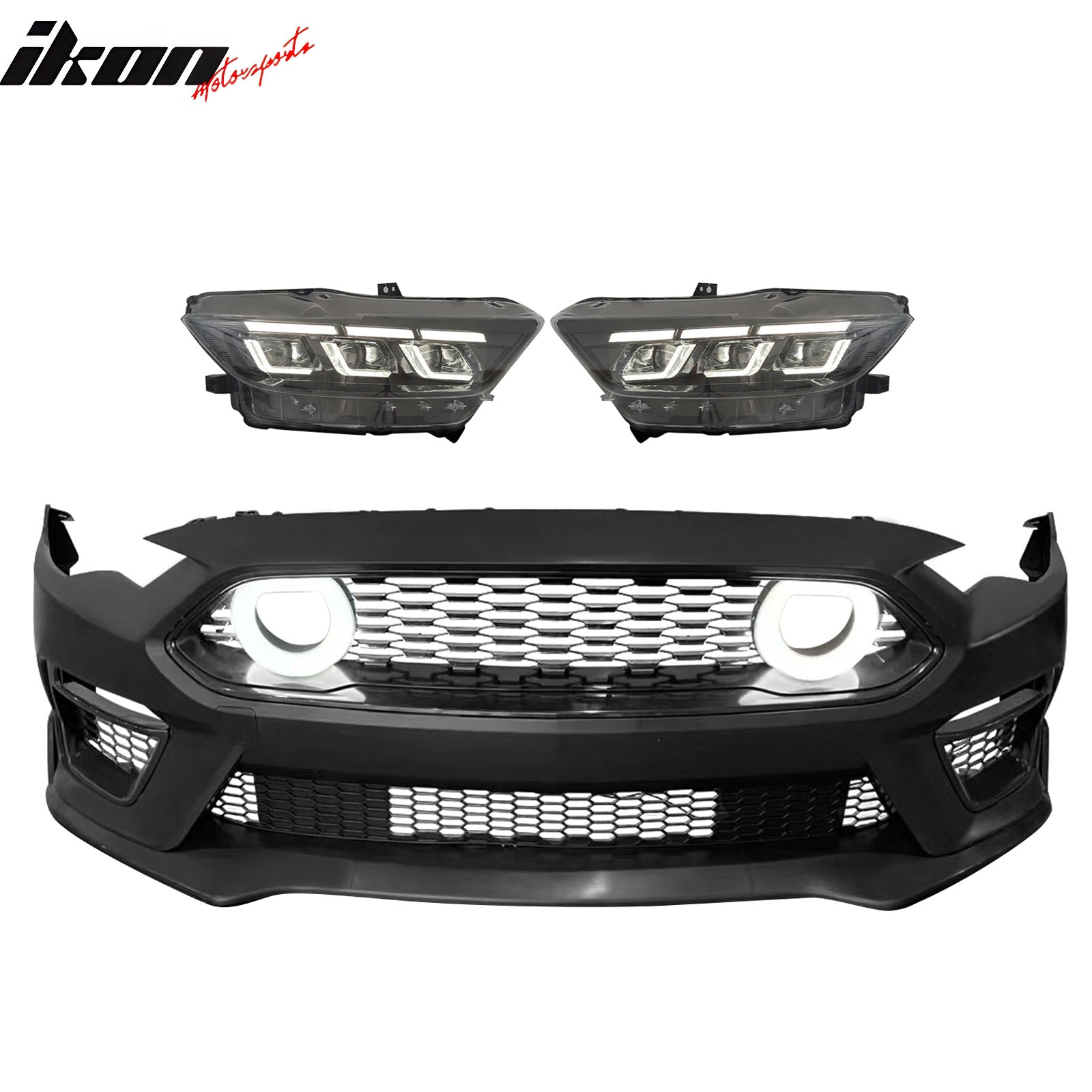 2018-2023 Ford Mustang Mach 1 Front Bumper Cover LED Grille Headlight