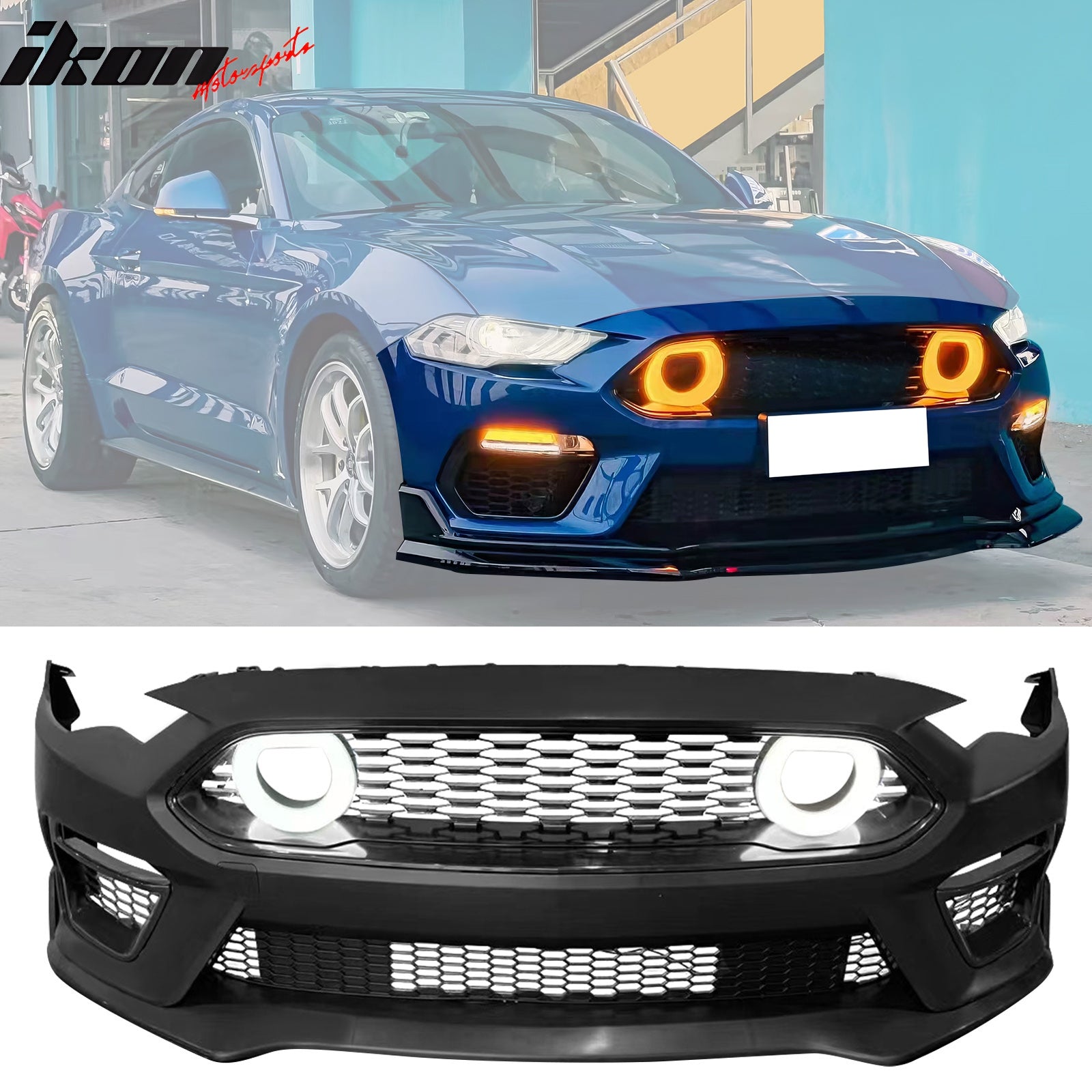 2018-2023 Ford Mustang Mach 1 Front Bumper Cover LED Grille Headlight