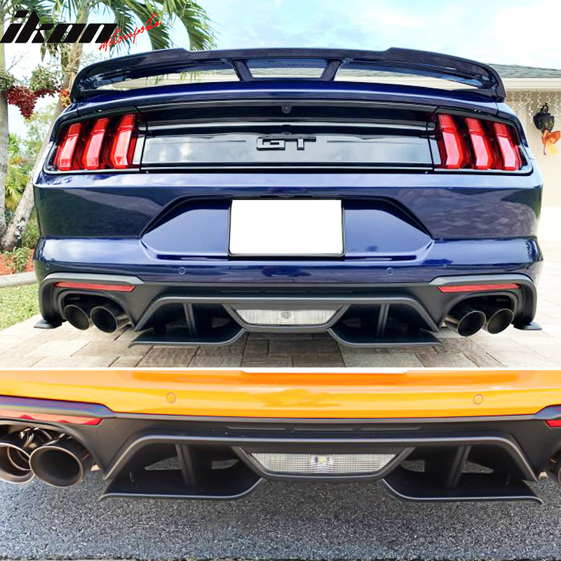 2018-2023 Ford Mustang GT Unpainted Black Rear Bumper Diffuser