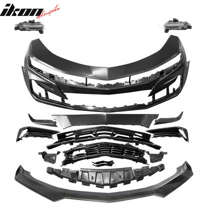 2019-2024 Chevy Camaro SS Front Bumper LED DRL Carbon Fiber Print Lip