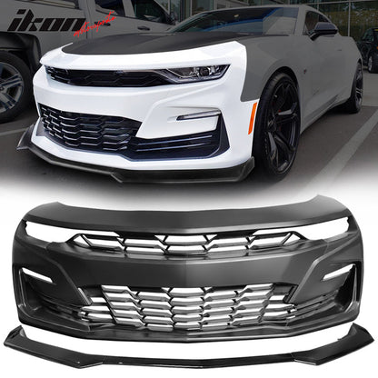 2019-2024 Chevy Camaro SS Unpainted Front Bumper Turn Signal Gloss Black Lip