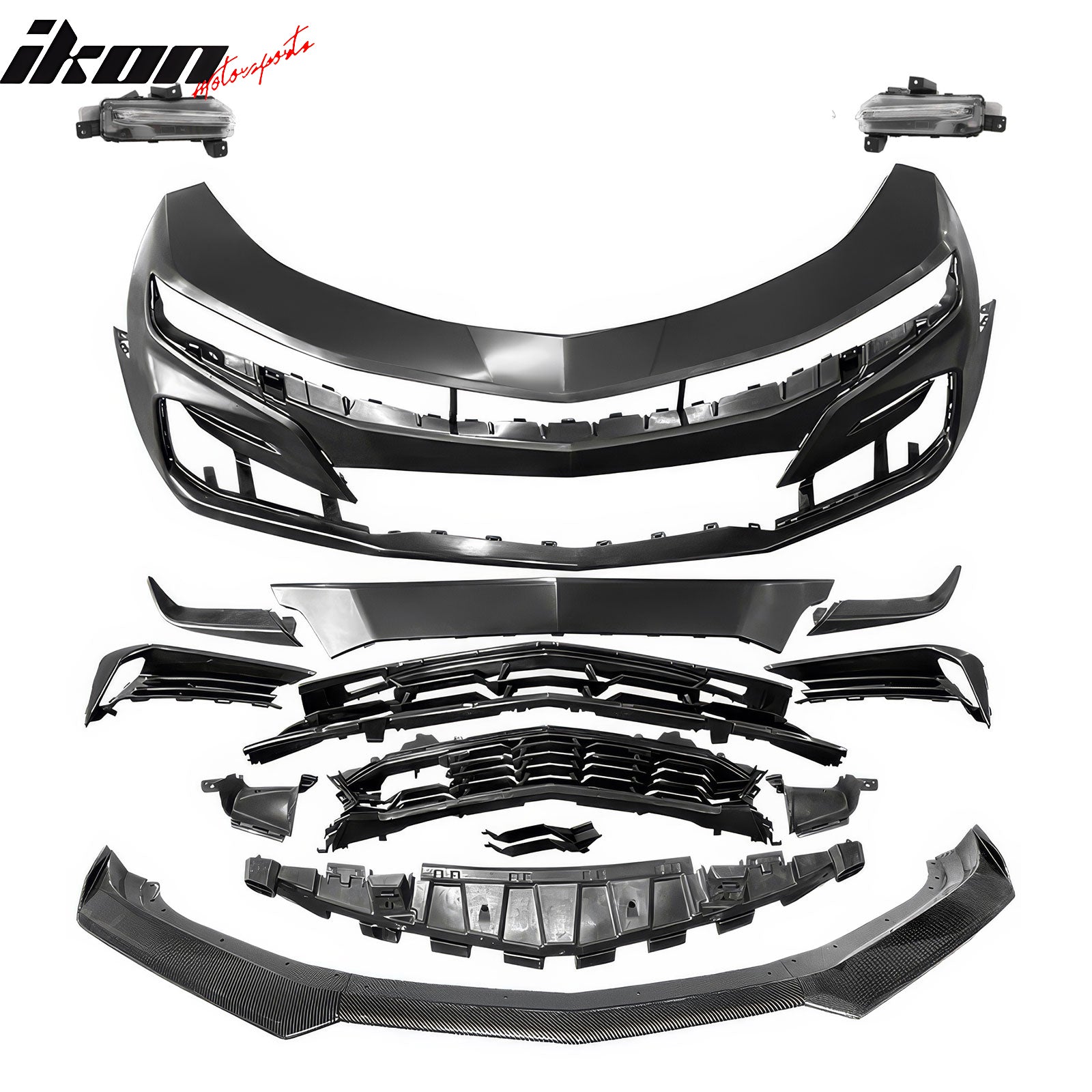 2019-2024 Chevy Camaro Front Bumper Turn Signal Carbon Fiber Print Lip
