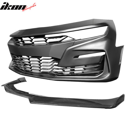 2019-2024 Chevy Camaro Front Bumper Turn Signal Carbon Fiber Print Lip