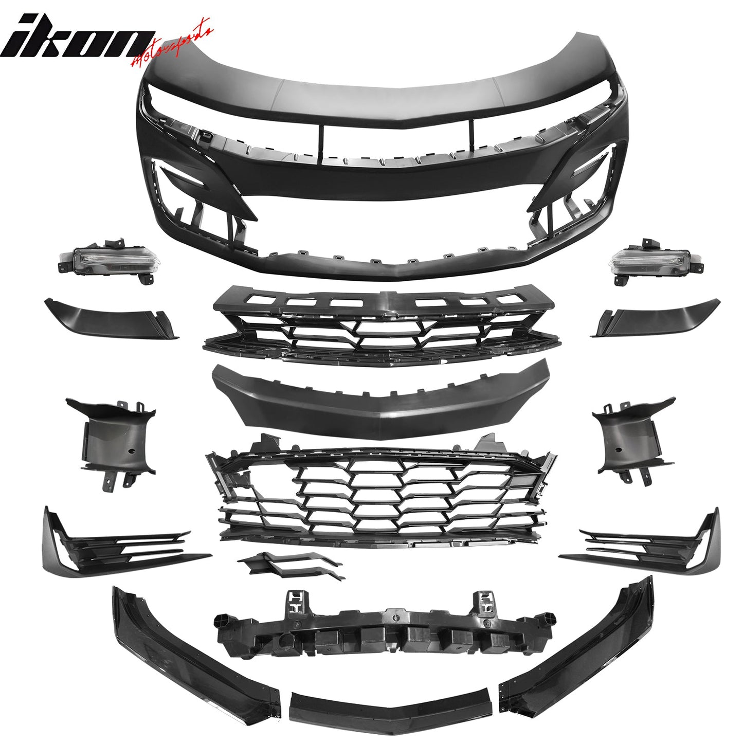 2019-2024 Chevy Camaro SS Front Bumper Turn Signal DRL Gloss Black Lip