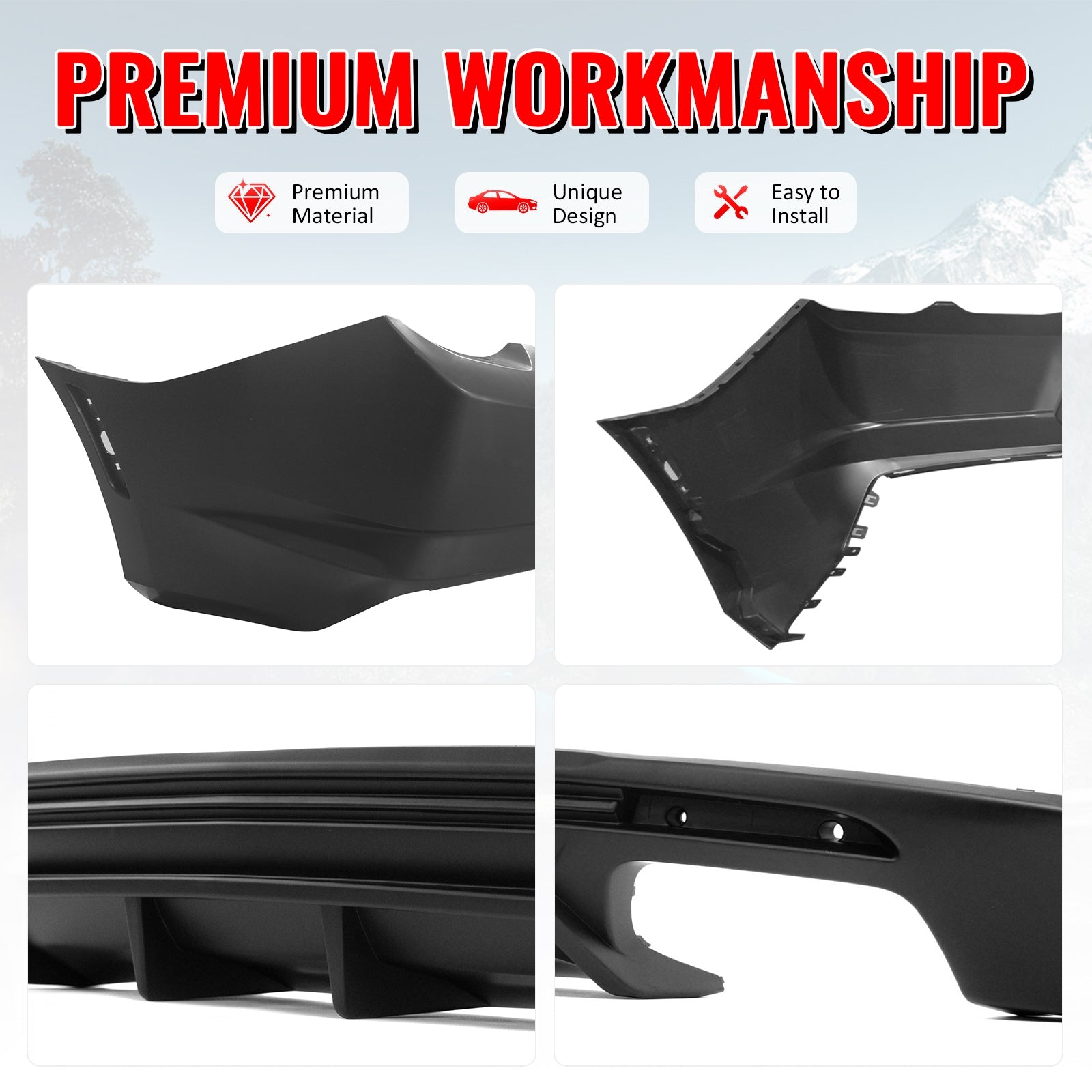 2019-2024 Chevy Camaro LT/LS/SS OE Rear Bumper Cover & Matte Diffuser