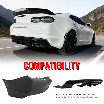2019-2024 Chevy Camaro LT/LS/SS OE Rear Bumper Cover & Gloss Diffuser