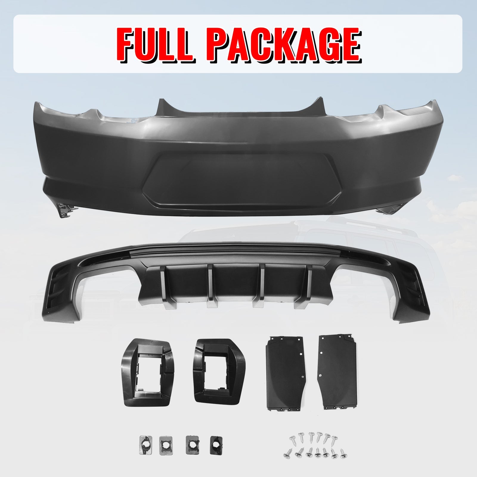 2019-2024 Chevy Camaro LT/LS/SS/ZL1 OE Rear Bumper+IKON Matte Diffuser