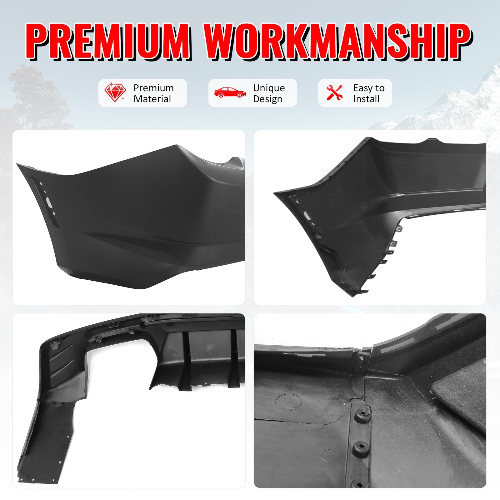 2019-2024 Chevy Camaro LT/LS/SS/ZL1 OE Rear Bumper+IKON Matte Diffuser