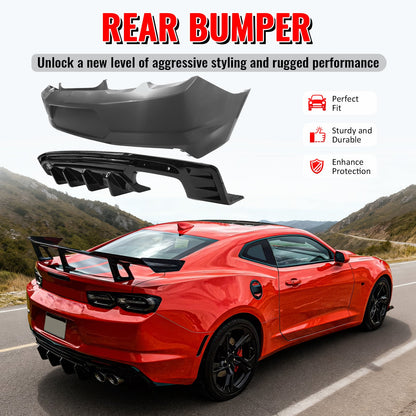 2019-2024 Chevy Camaro LT/LS/SS/ZL1 OE Rear Bumper+IKON Gloss Diffuser