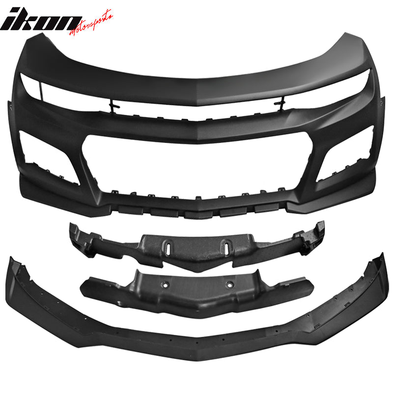 2019-2024 Chevy Camaro ZL1 Style Front Bumper Guard Cover + Canards PP