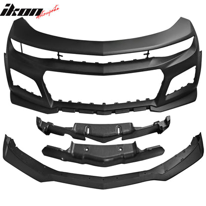 2019-2024 Chevy Camaro ZL1 Style Front Bumper Guard Cover + Canards PP