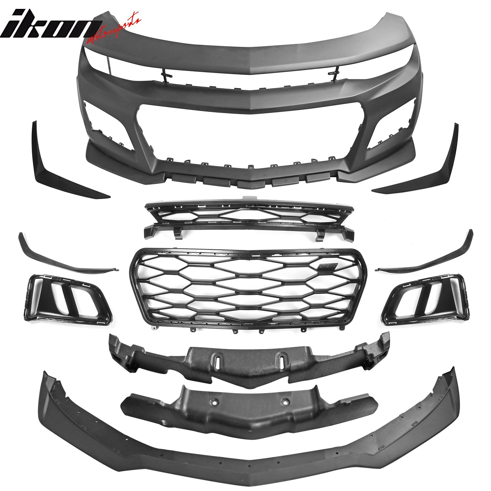 2019-2024 Chevy Camaro Unpainted ZL1 Style Front Bumper Cover + Canard