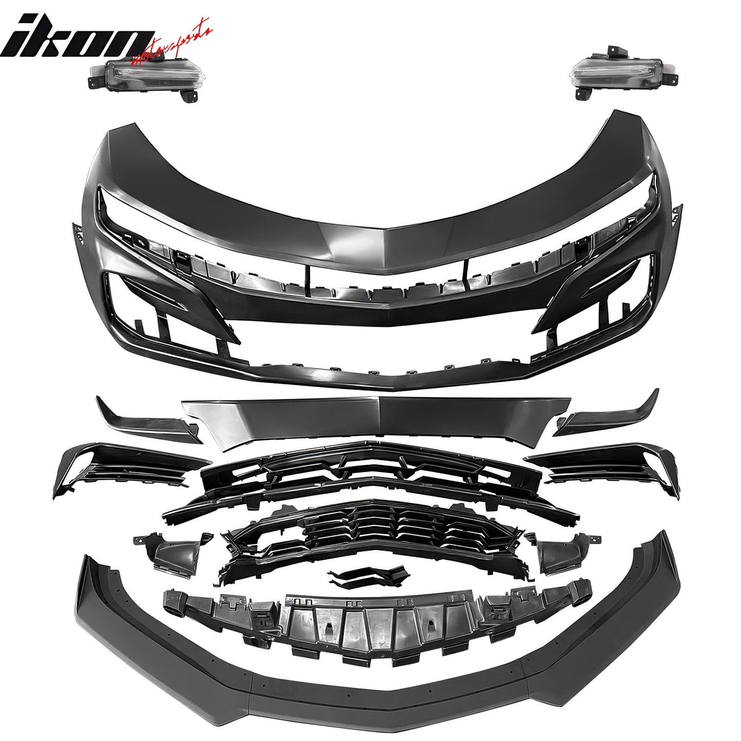2019-2024 Chevy Camaro SS Unpainted Front Bumper Turn Signal Matte Black Lip