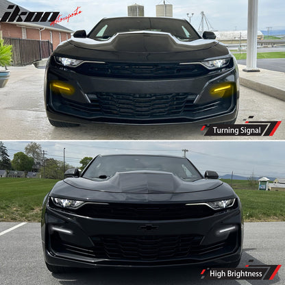 2019-2024 Chevy Camaro SS Unpainted Front Bumper Turn Signal Matte Black Lip
