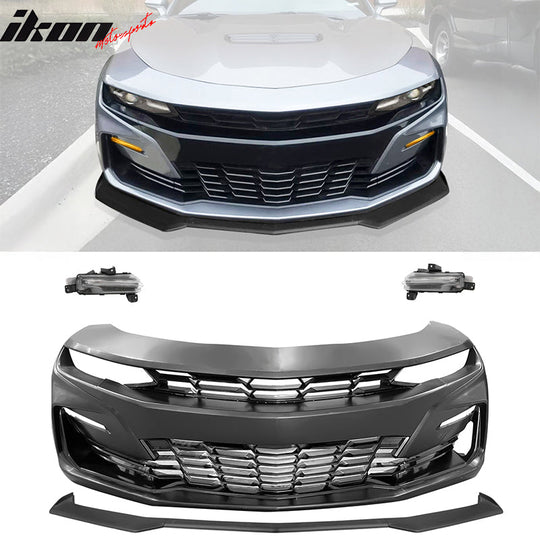 2019-2024 Chevy Camaro SS Front Bumper Turn Signal DRL Matte Black Lip