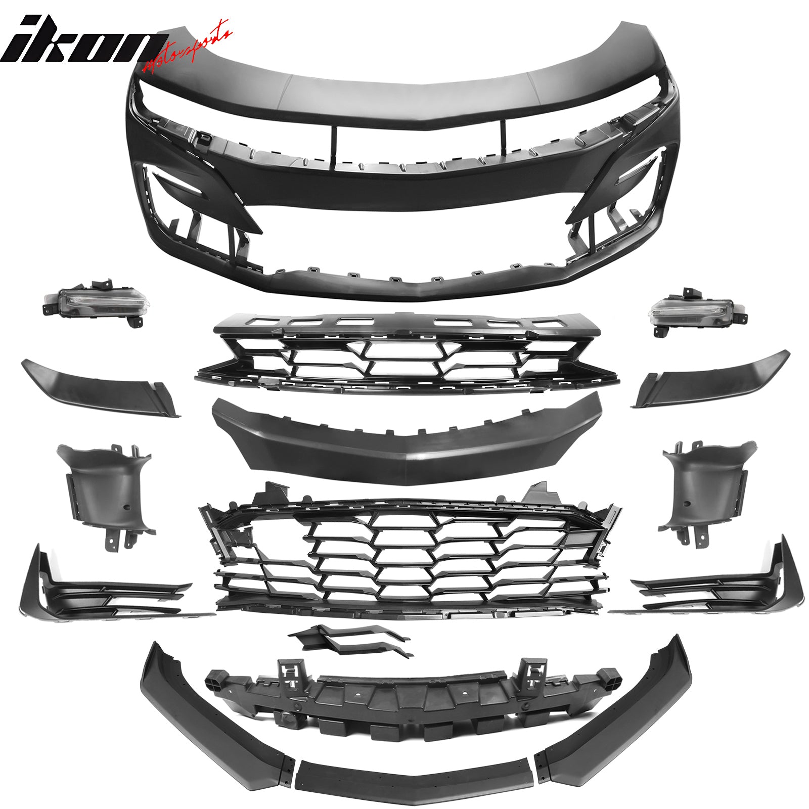 2019-2024 Chevy Camaro SS Front Bumper Turn Signal DRL Matte Black Lip
