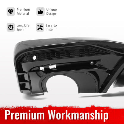 2024-2026 Ford Mustang Rear Bumper Diffuser Competition Style Gloss Black