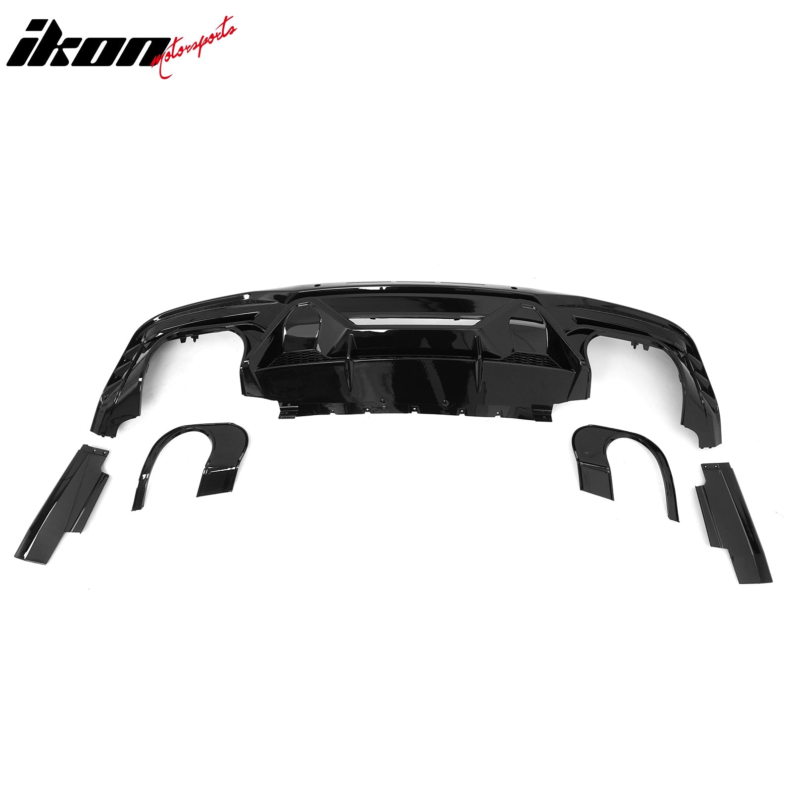 2024-2026 Ford Mustang Rear Bumper Diffuser Dark Horse Style Gloss Black