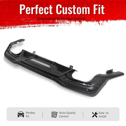 2024-2026 Ford Mustang Rear Bumper Diffuser Dark Horse Style Matte Black