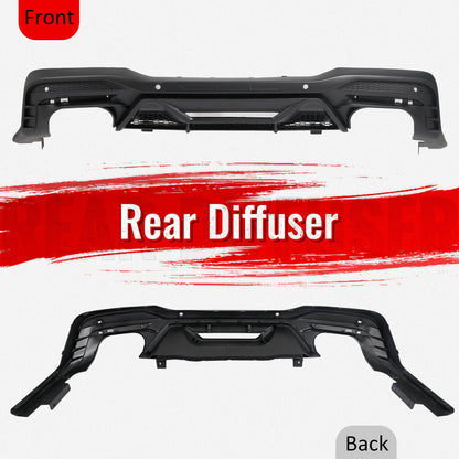 2024-2026 Ford Mustang Rear Bumper Diffuser Dark Horse Style Matte Black