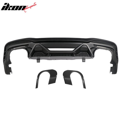 2024-2026 Ford Mustang Rear Bumper Diffuser Dark Horse Style Matte Black