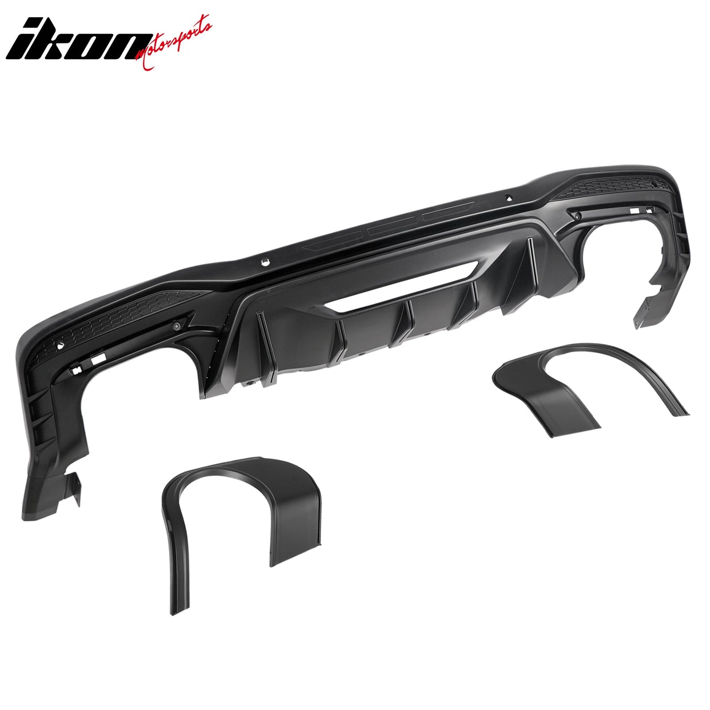 2024-2026 Ford Mustang Rear Bumper Diffuser Rock Style Matte Black