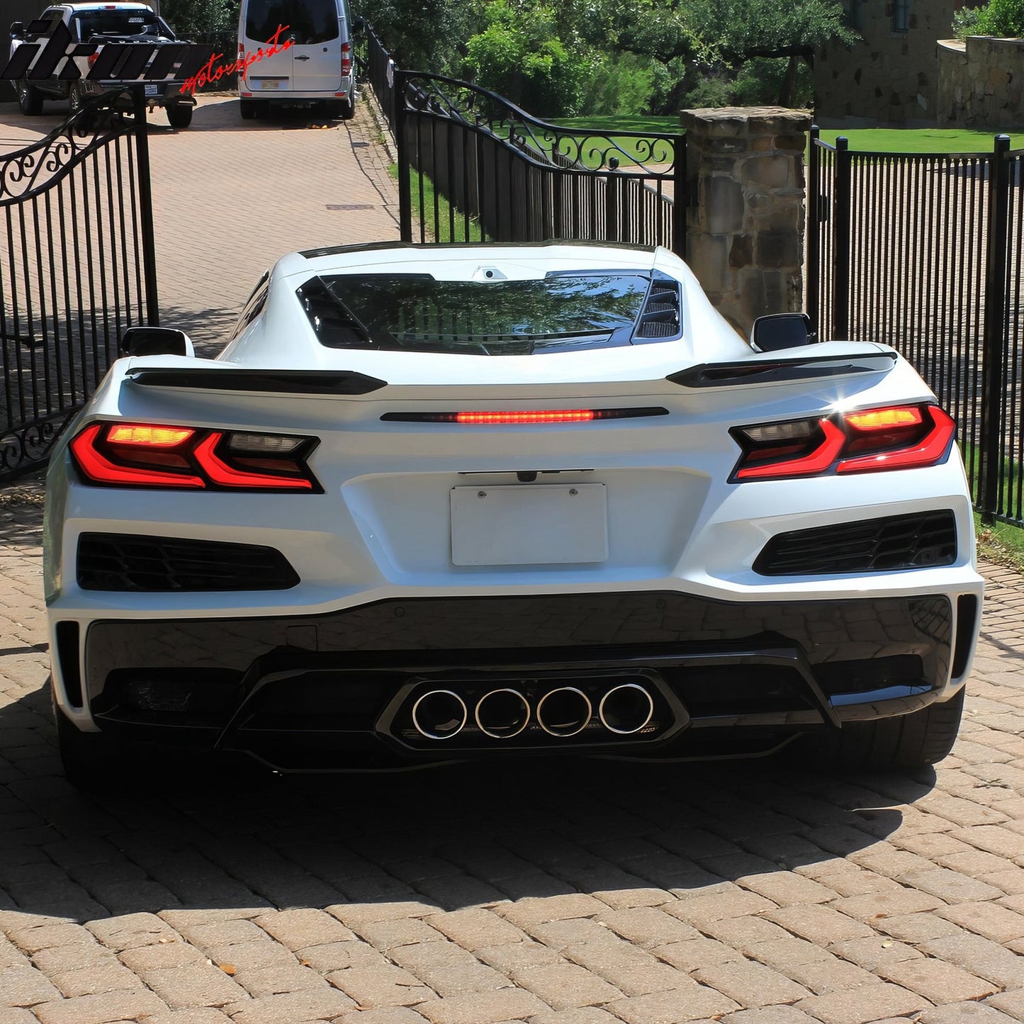 2020-2025 Chevy Corvette C8 Rear Diffuser Lip + Exhaust Tips + Grille