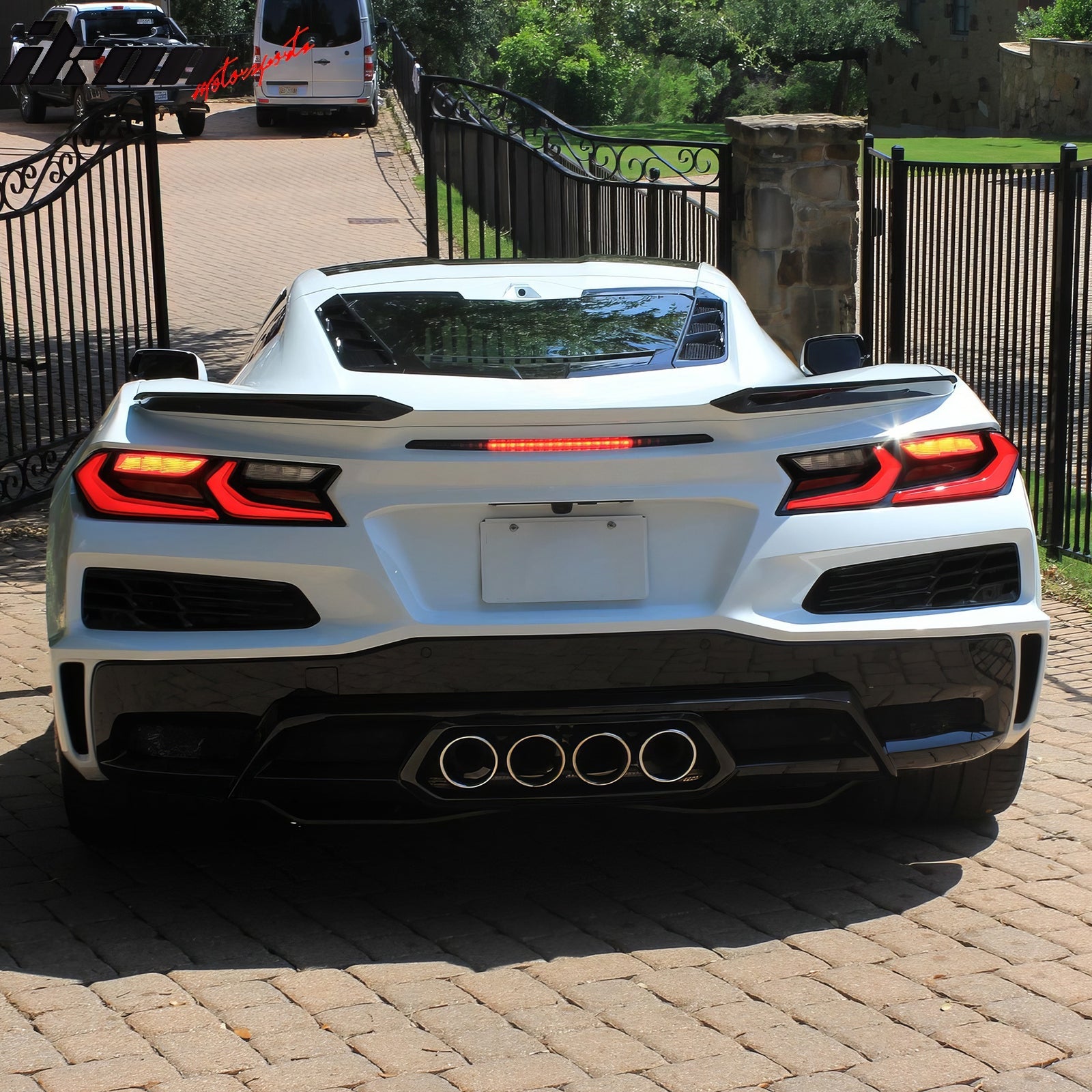 2020-2025 Chevy Corvette C8 Rear Diffuser Lip + Exhaust Tips + Grille