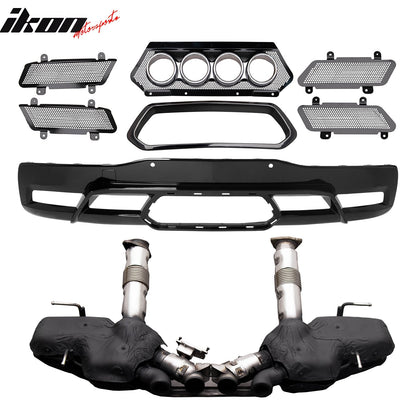 2020-2025 Chevy Corvette C8 Rear Diffuser Lip + Exhaust Muffler Pipe