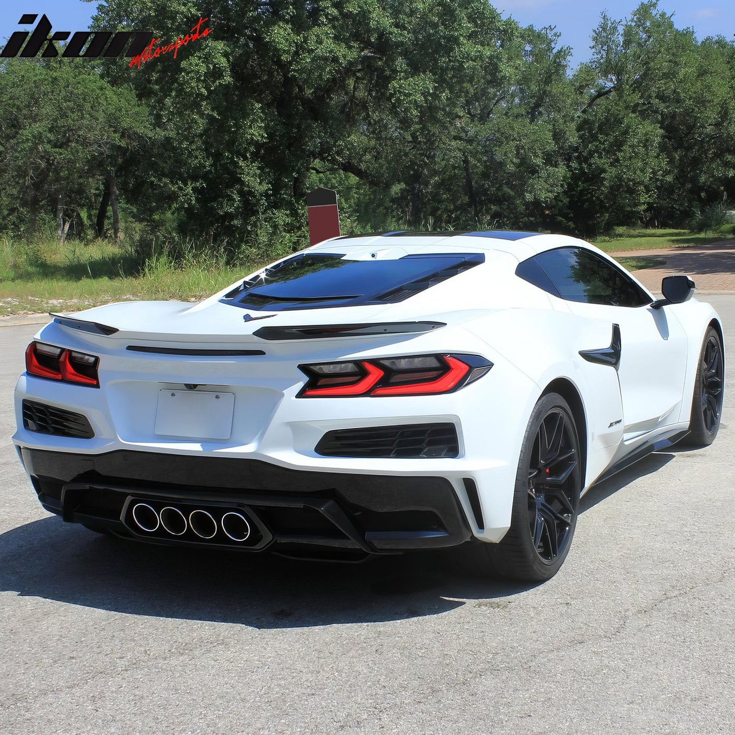 2020-2025 Chevy Corvette C8 Rear Diffuser Lip + Exhaust Muffler Pipe