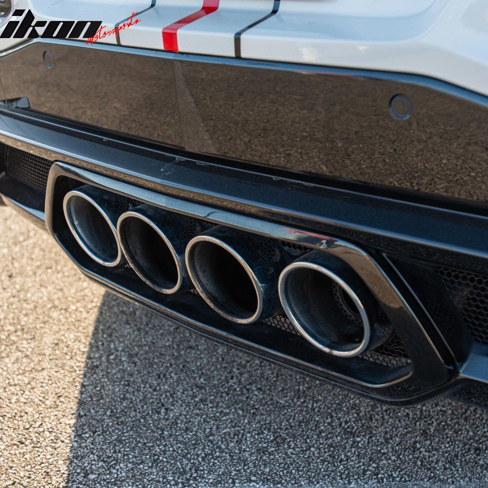 2020-2025 Chevy Corvette C8 Rear Diffuser Lip + Exhaust Muffler Pipe