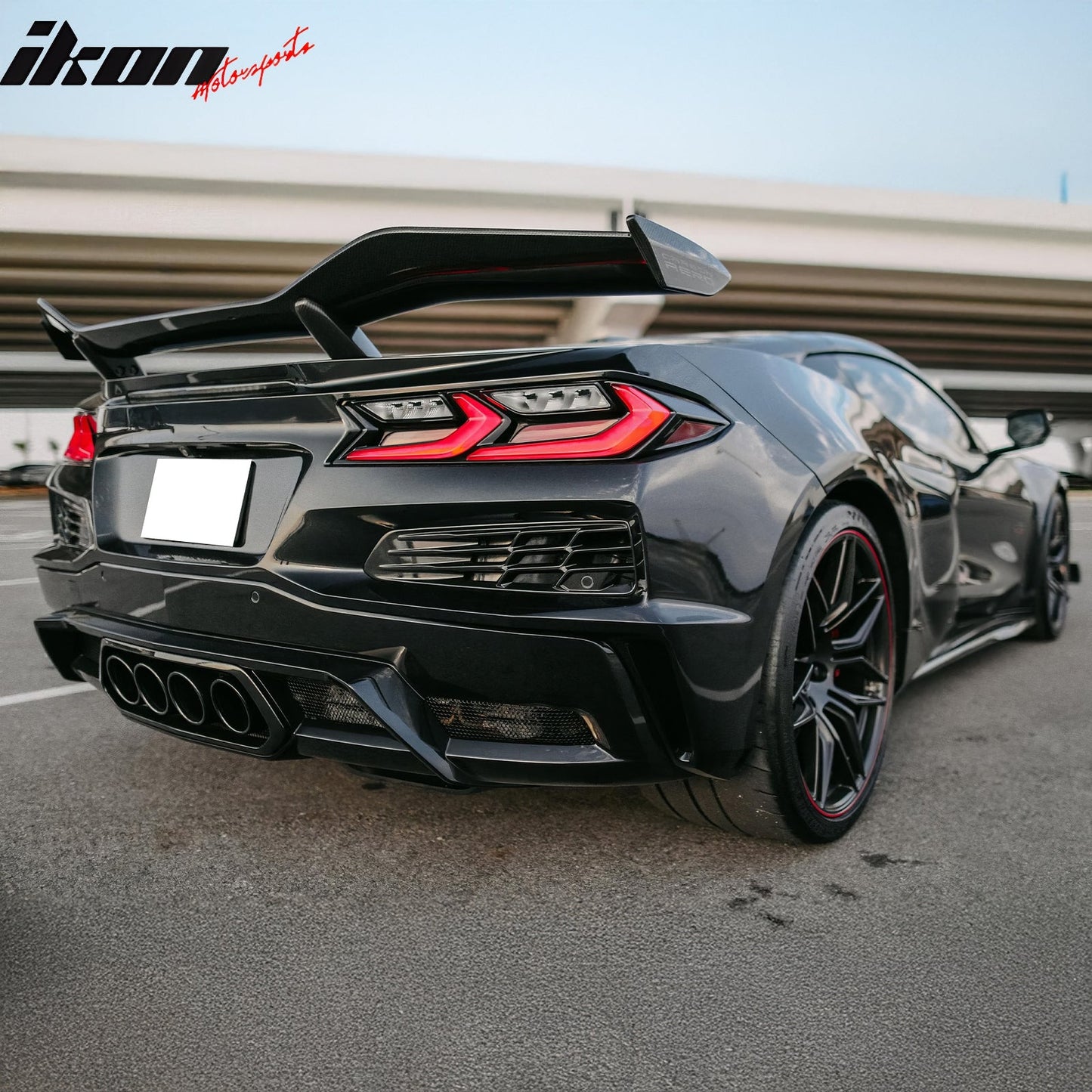 2020-2025 Chevy Corvette C8 Z06 Style Rear Bumper Cover W/ Grilles PP