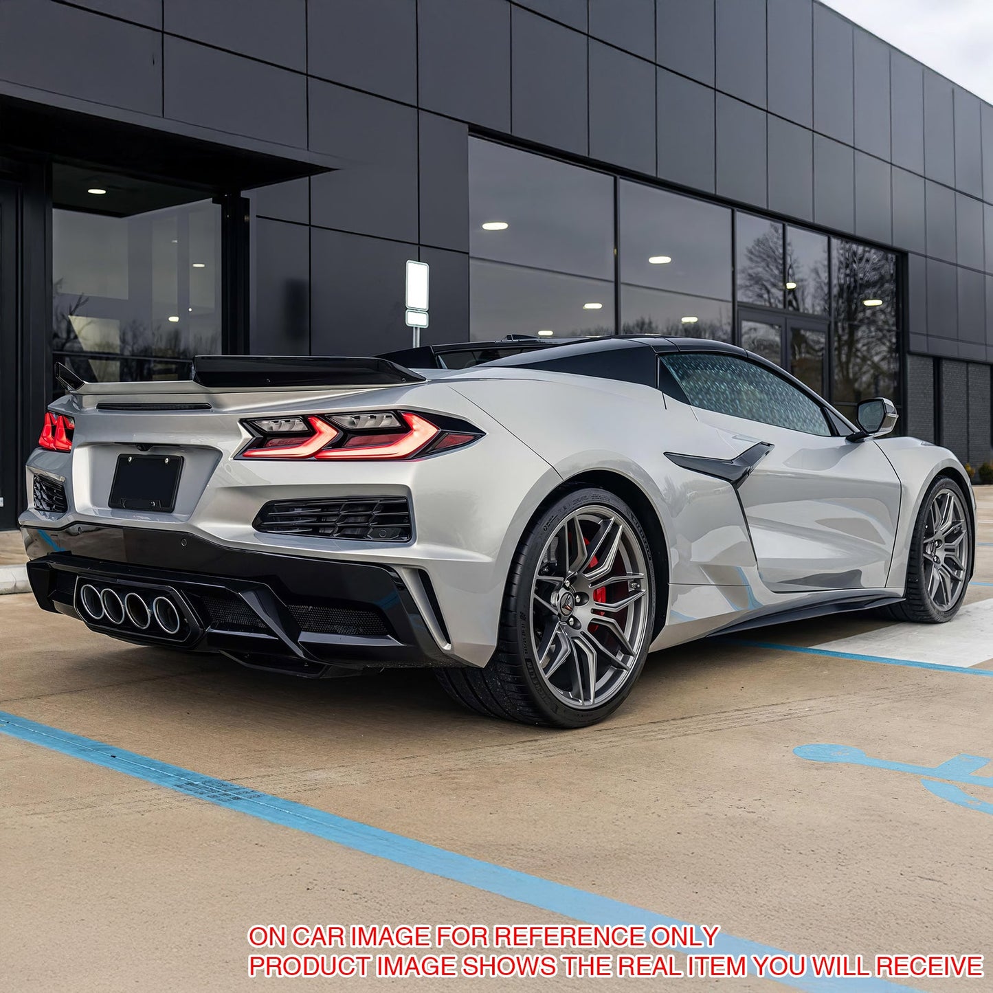 2020-2025 Chevy Corvette C8 Z06 Style Rear Bumper Cover W/ Grilles PP