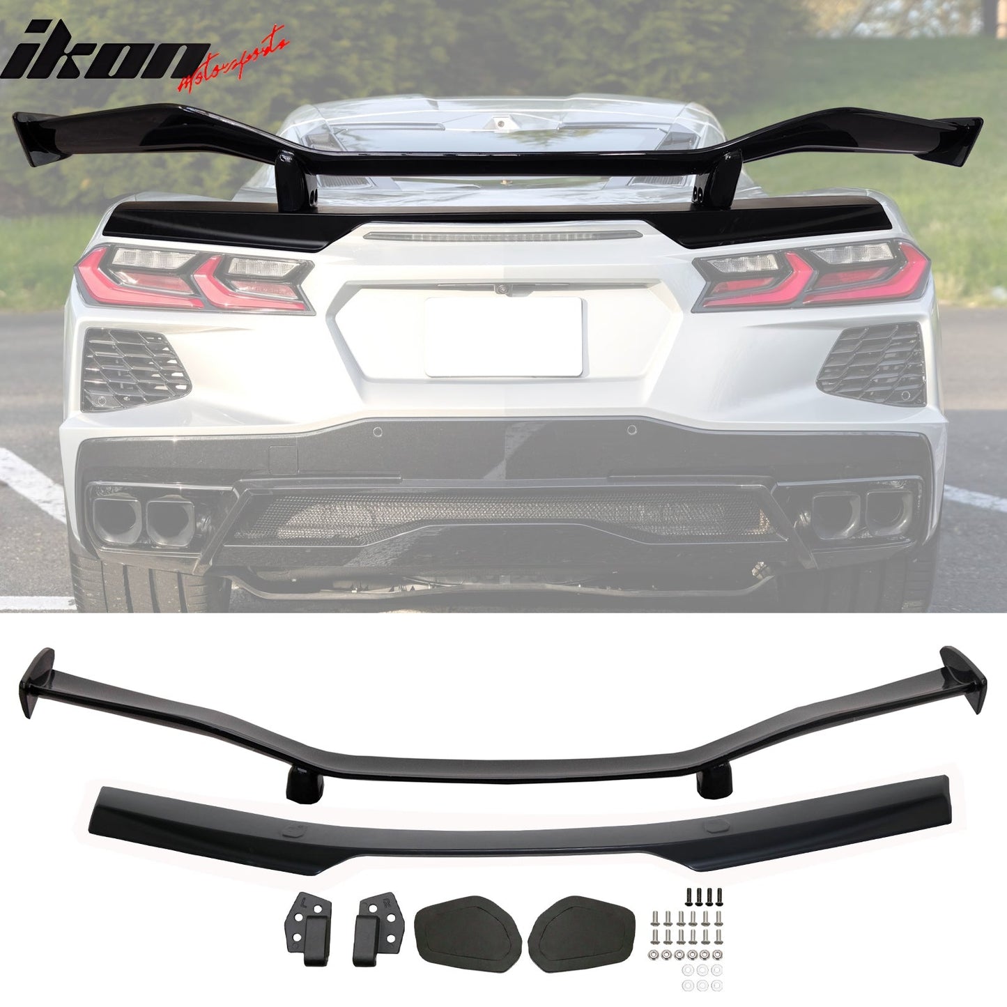 2020-2025 Chevy Corvette C8 Z07 Style Primer Black Trunk Spoiler Panel