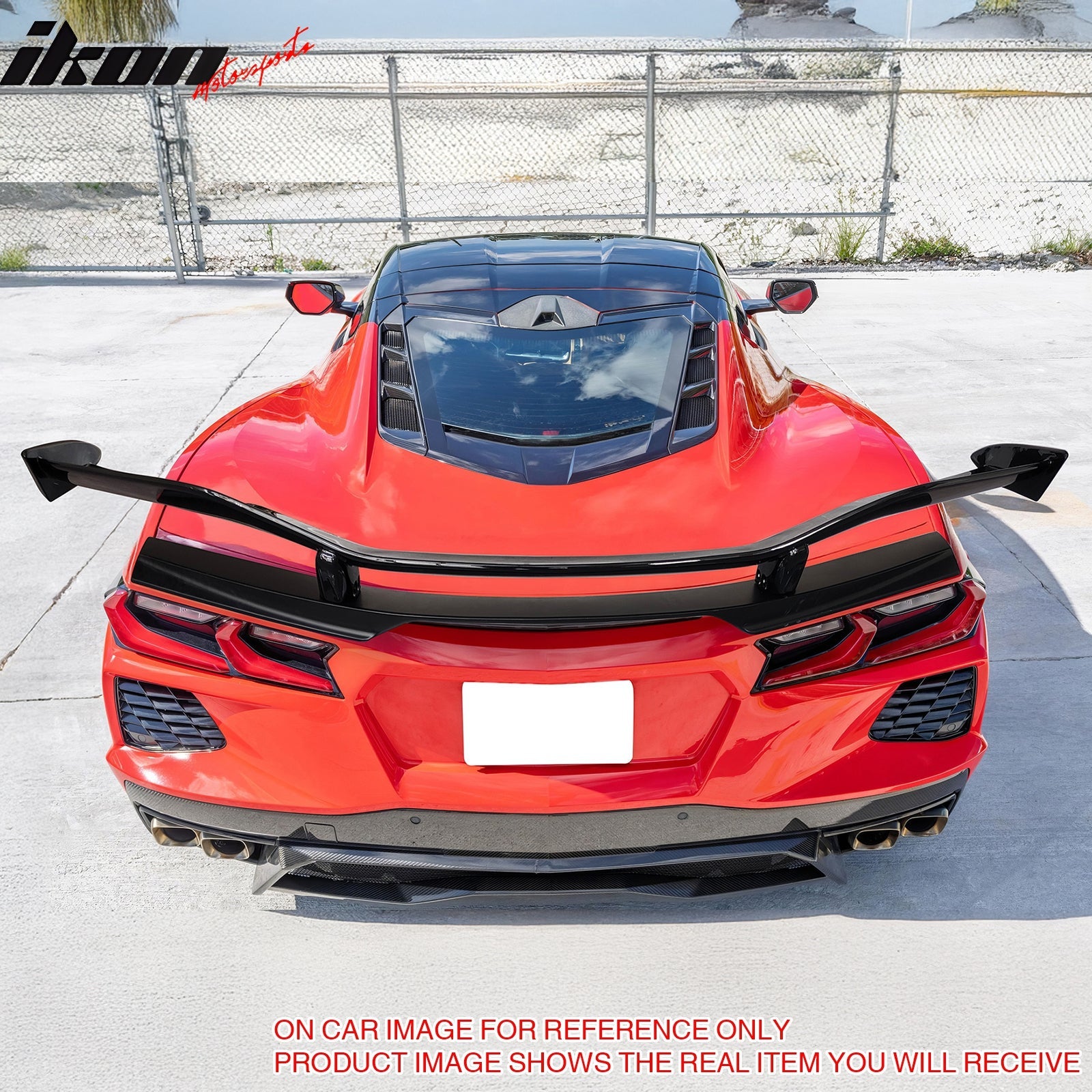 2020-2025 Chevy Corvette C8 Z07 Style Pearl Black Trunk Spoiler Panel