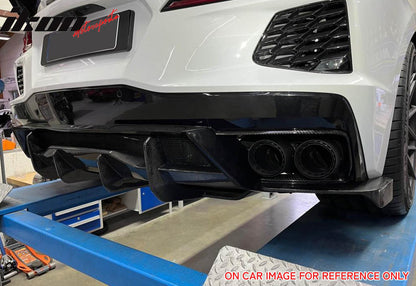2020-2025 Chevy Corvette C8 Gloss Black Rear Bumper Diffuser ABS
