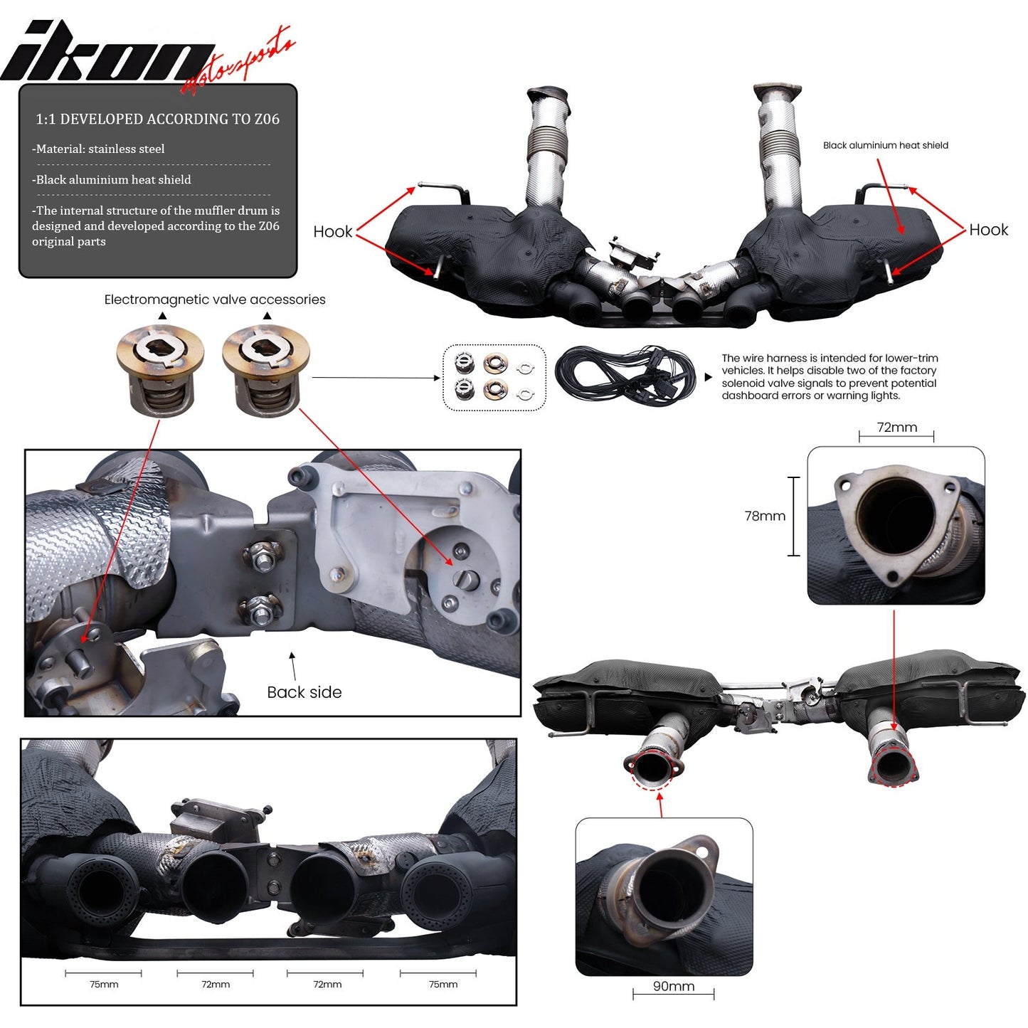 2020-2025 Chevy Corvette C8 Z06 OE Style Exhaust System Quad Tail Pipe