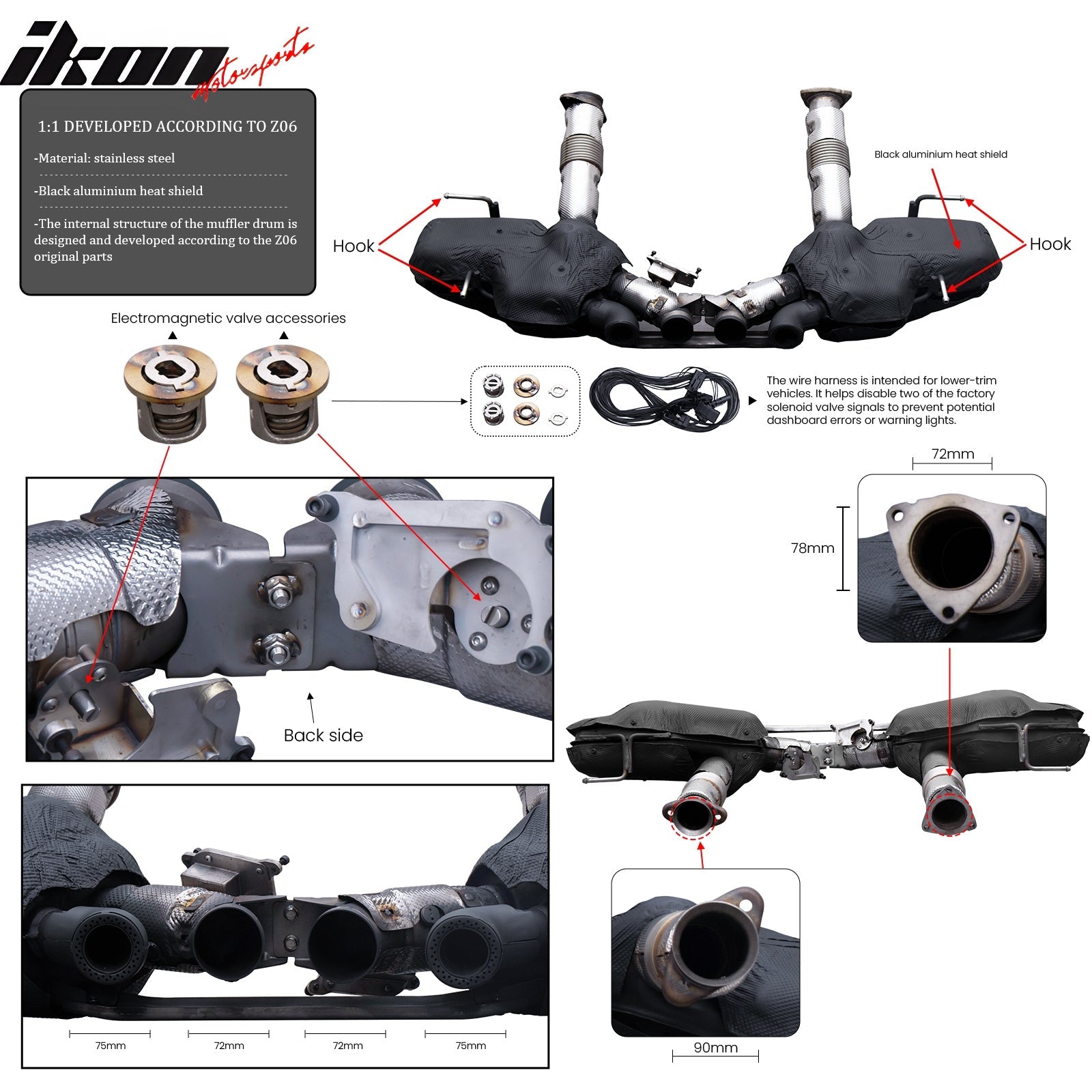 2020-2025 Chevy Corvette C8 Z06 OE Style Exhaust System Quad Tail Pipe