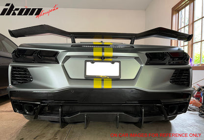 2020-2025 Chevy Corvette Carbon Fiber Print Rear Bumper Diffuser ABS
