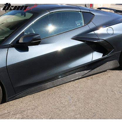 2020-2025 Chevy Corvette C8 5VM Style Carbon Fiber CF Side Skirts 2PCS