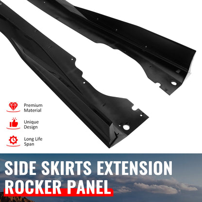 2020-2025 Chevy Corvette C8 IKON V1 A Style Gloss Black Side Skirts PP