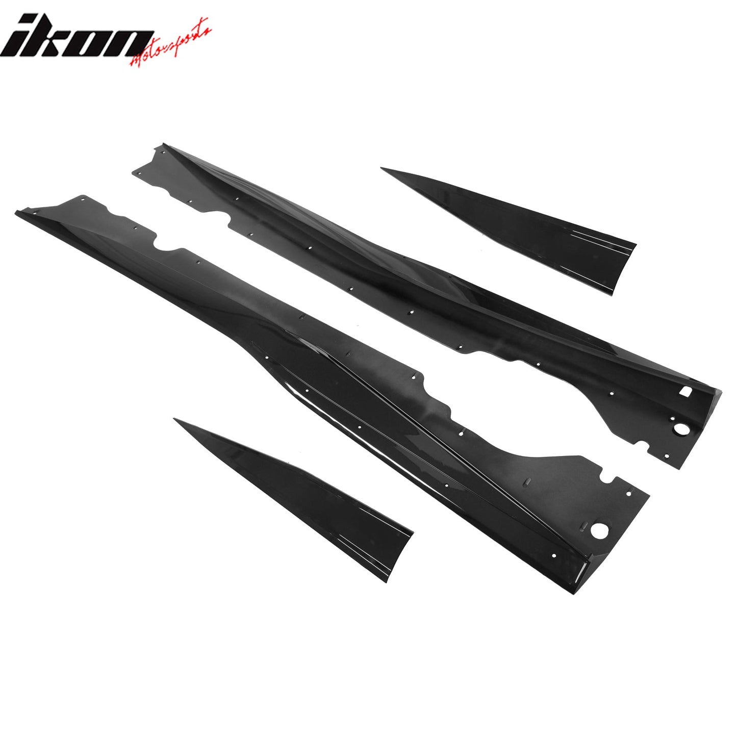 2020-2025 Chevy Corvette C8 IKON V1 A Style Gloss Black Side Skirts PP