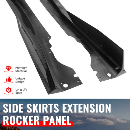 2020-2025 Chevy Corvette C8 IKON V1 B Style Gloss Black Side Skirts PP