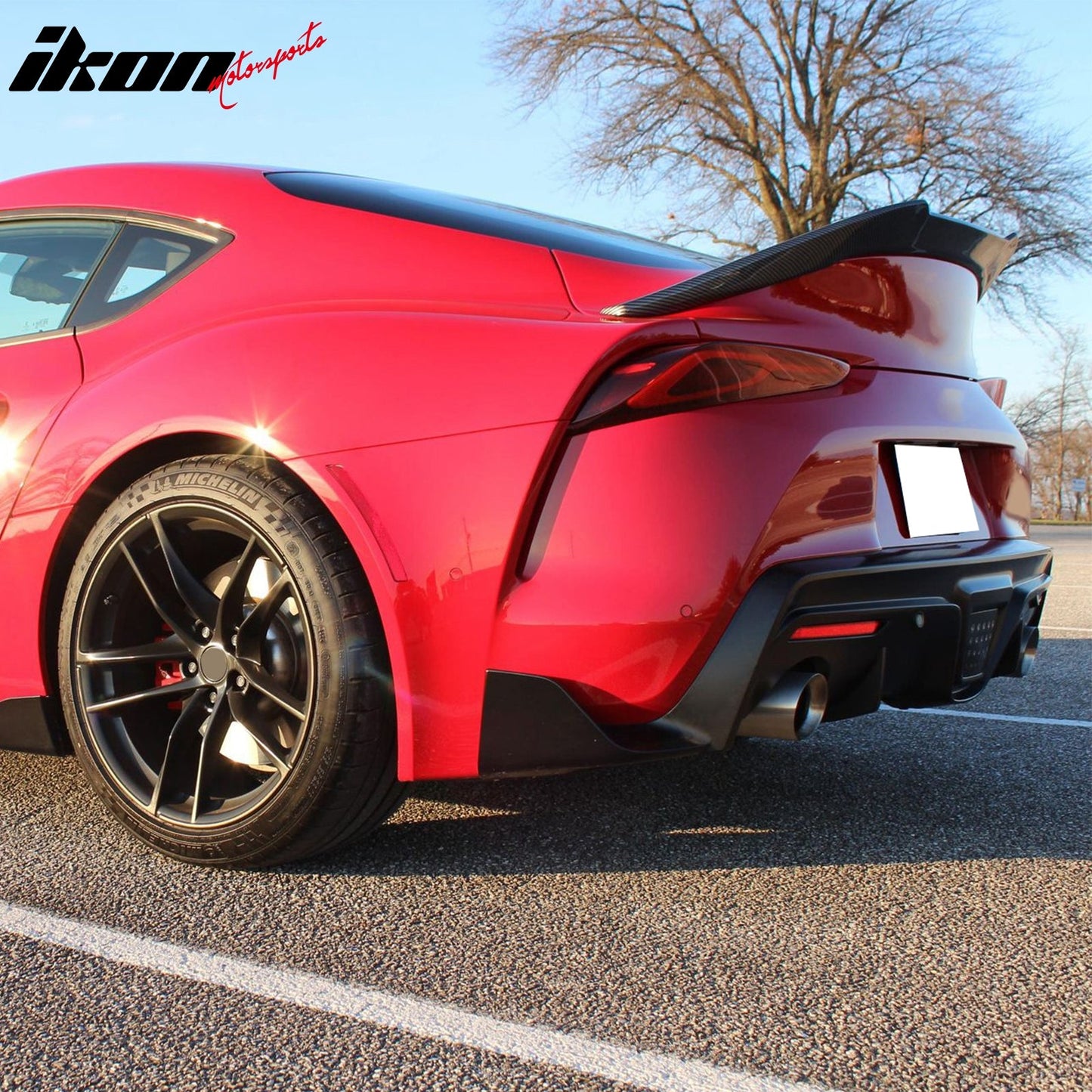 2020-2025 Toyota GR Supra Trunk Spoiler V Style Carbon Fiber Print Wing