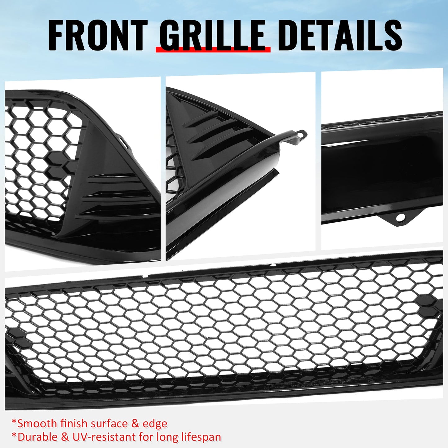 2022-2024 Honda Civic Gloss Black Type R Front Bumper Lower Grille PP