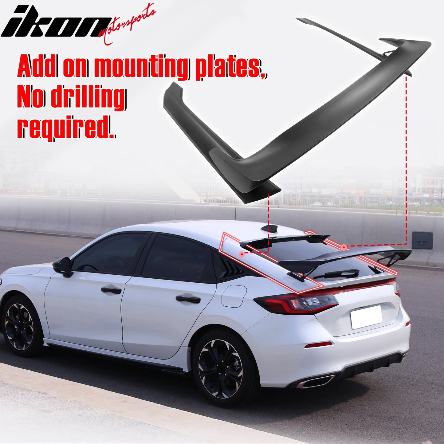 2022-2026 Honda Civic Type R Primer Trunk Spoiler Mounting Plates ABS