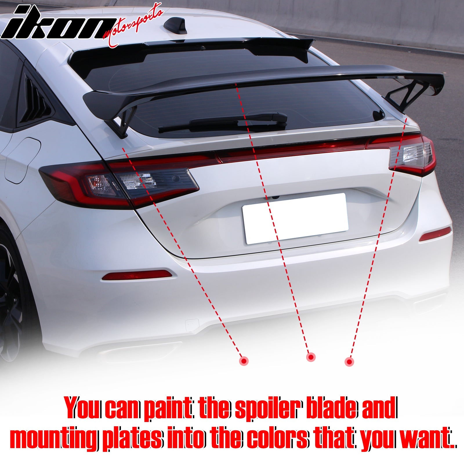 2022-2026 Honda Civic Type R Primer Trunk Spoiler Mounting Plates ABS