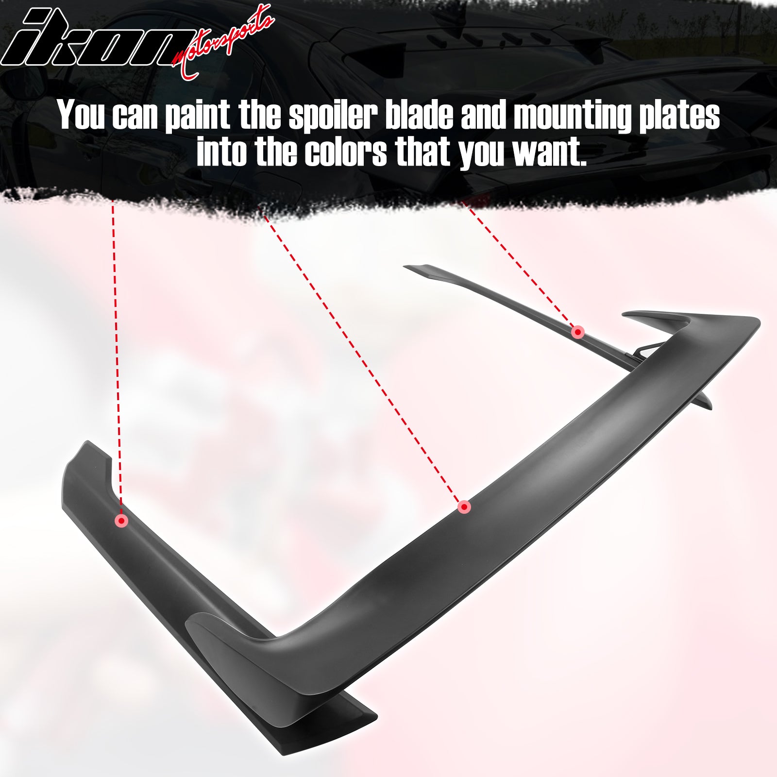 2022-2026 Honda Civic Type R Primer Trunk Spoiler Mounting Plates ABS